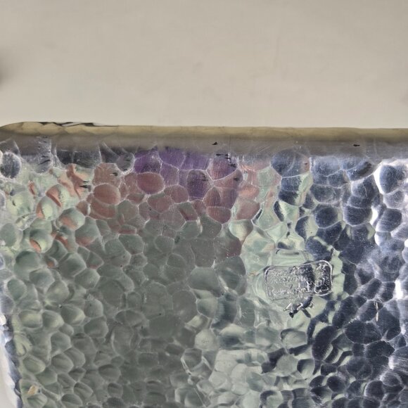 Vintage 1950s Rodney Kent Handles Hammered Aluminum Tray Retro Chic - Picture 10 of 10